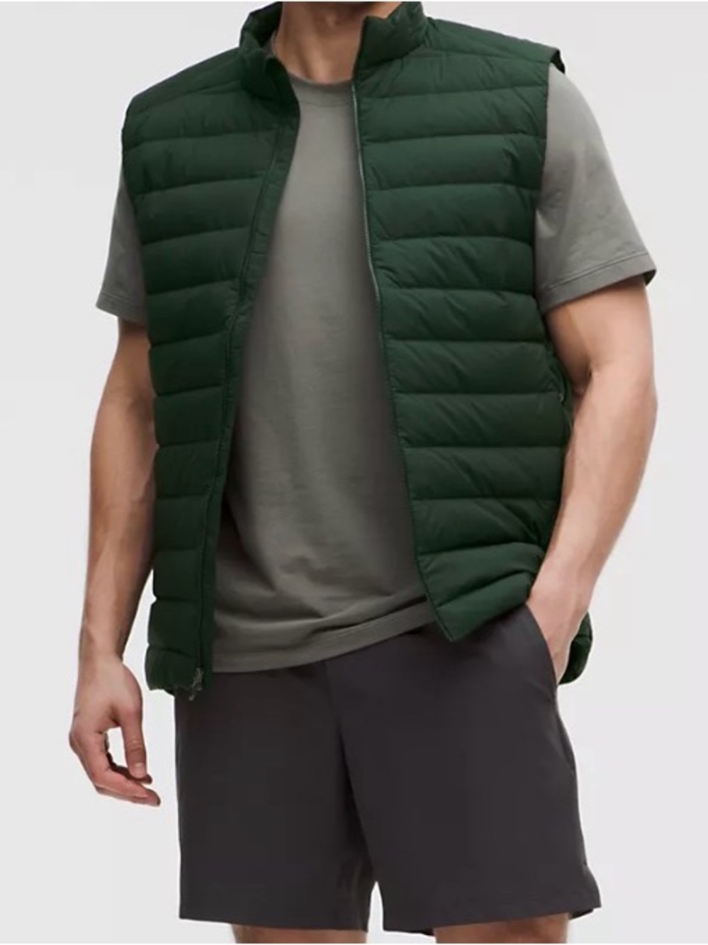 Men's Olive Quilted Down Vest by Navigation
